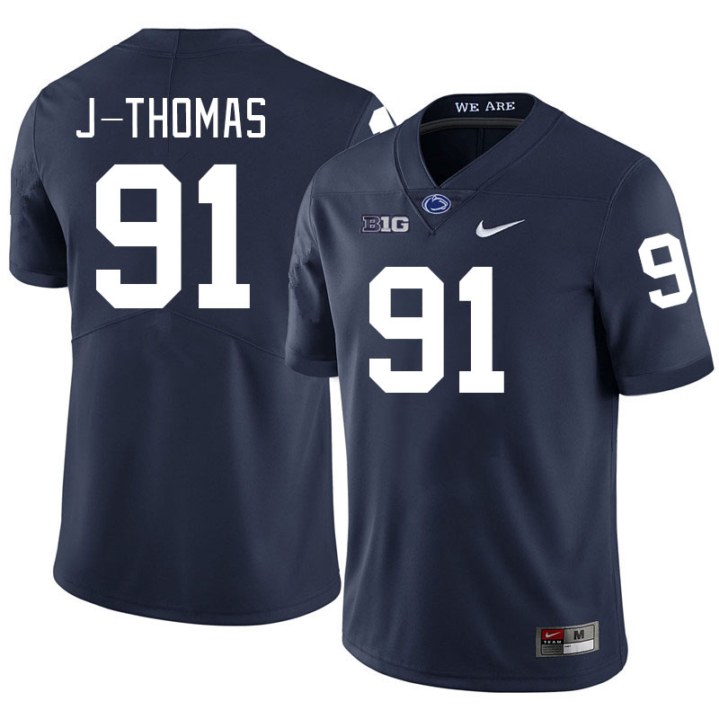 Men #91 Dvon J-Thomas Penn State Nittany Lions College Football Jerseys Stitched-Navy